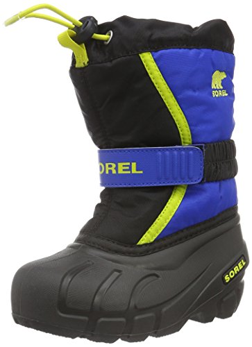 Sorel Childrens Flurry-K Snow Boot, Black/Super Blue, 11 M US Little Kid