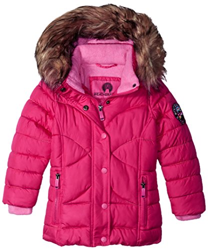Weatherproof Big Girls' Outerwear Jacket (More Styles Available), Rainbow Stitch-WG149-Fuchsia, 14/16