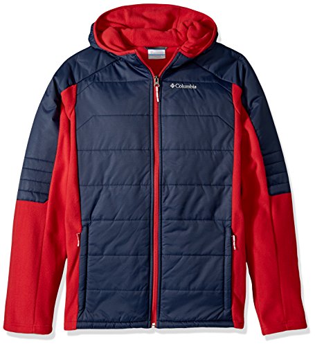 Columbia Little Boys' Fast Trek Hybrid Jacket, Mountain Red, Collegiate Navy, Small
