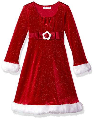 Bonnie Jean Little Girls' Holiday Dresses, Red Buckley, 6
