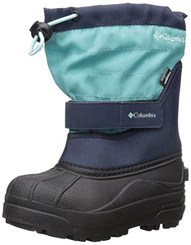 Columbia Girls' Childrens Powderbug Plus II Snow Boot, Pacific Rim, Spray, 13 M US Little Kid