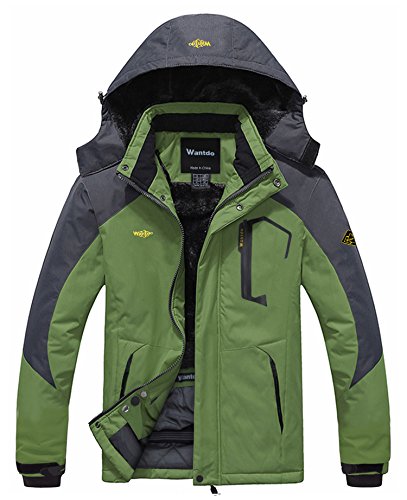Wantdo Men's Waterproof Mountain Jacket Fleece Windproof Ski Jacket(US M)