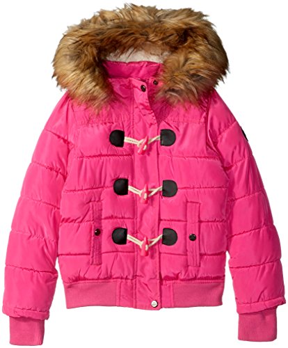 Steve Madden Big Girls' Fashion Outerwear Jacket (More Styles Available), Yarn Dye Print/Hot Pink, 14/16