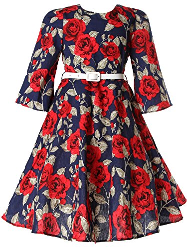 Bonny Billy Classy Cotton Knee-Length Church Girl Dresses 10-11 Years Floral